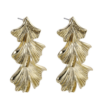 TES70 BASE METAL GINKGO LEAVE EARRING