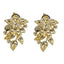 TES72 BASE METAL FLORAL EARRING WITH STONE