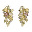 TES72 BASE METAL FLORAL EARRING WITH STONE