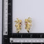 TES72 BASE METAL FLORAL EARRING WITH STONE