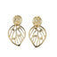 TES80 BASE METAL LEAVES EARRING WITH FOIL STONE