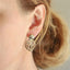 TES80 BASE METAL LEAVES EARRING WITH FOIL STONE