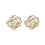 TES82 BASE METAL OPENWORK FLORAL STUD EARRING