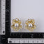 TES83 BASE METAL HOLLOW FLOWER EARRING WITH SYN PEARL