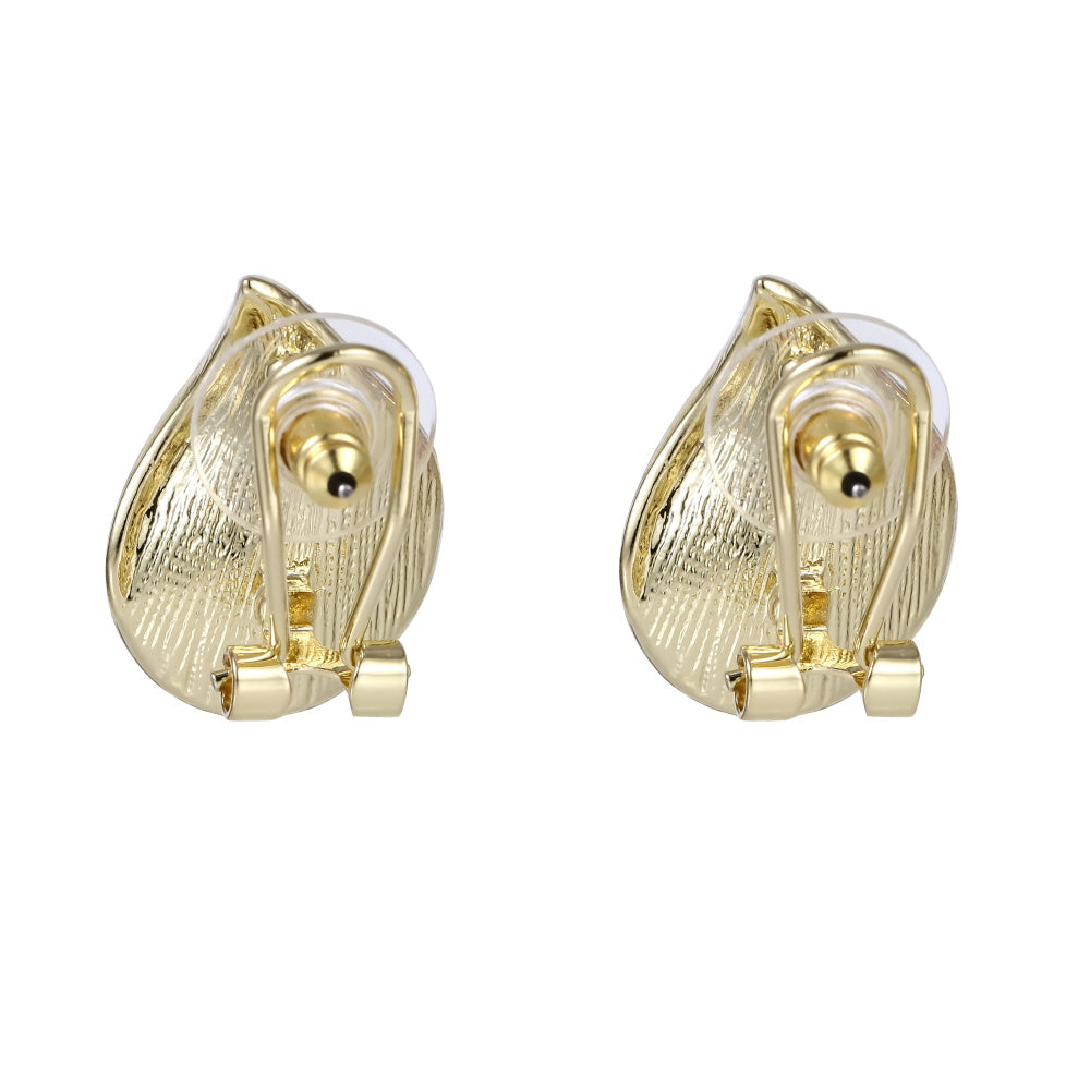 TES96 BASE METAL PETAL SHAPE EARRING