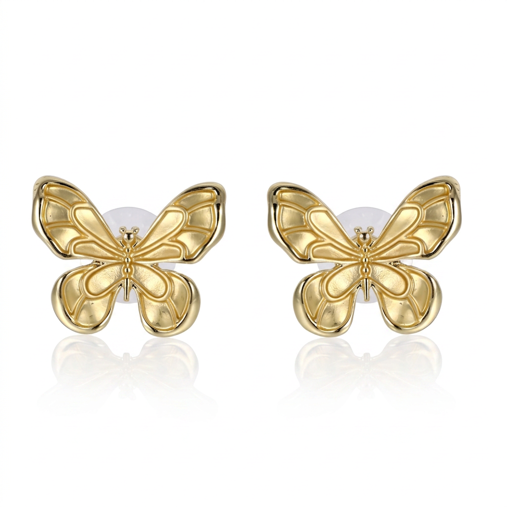TES98 BASE METAL BUTTERFLY EARRING