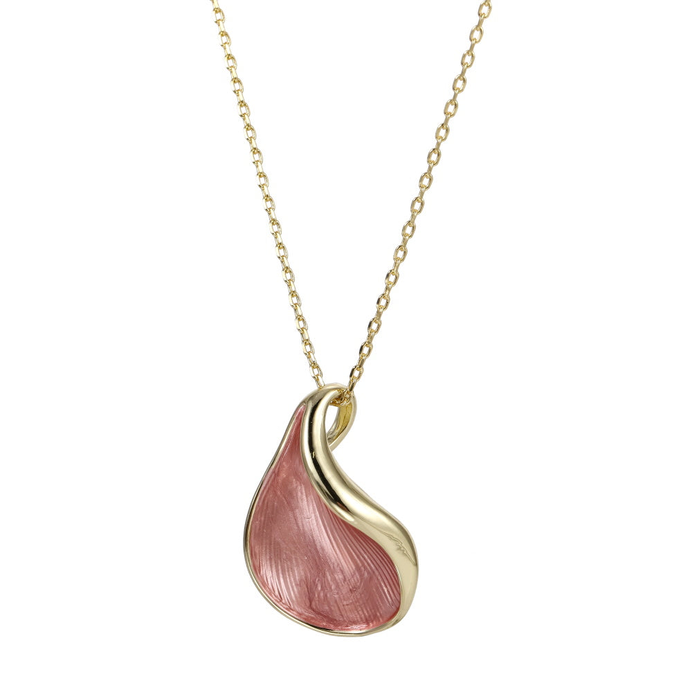 TNS52 BASE METAL NECKLACE WITH PETAL CHARM