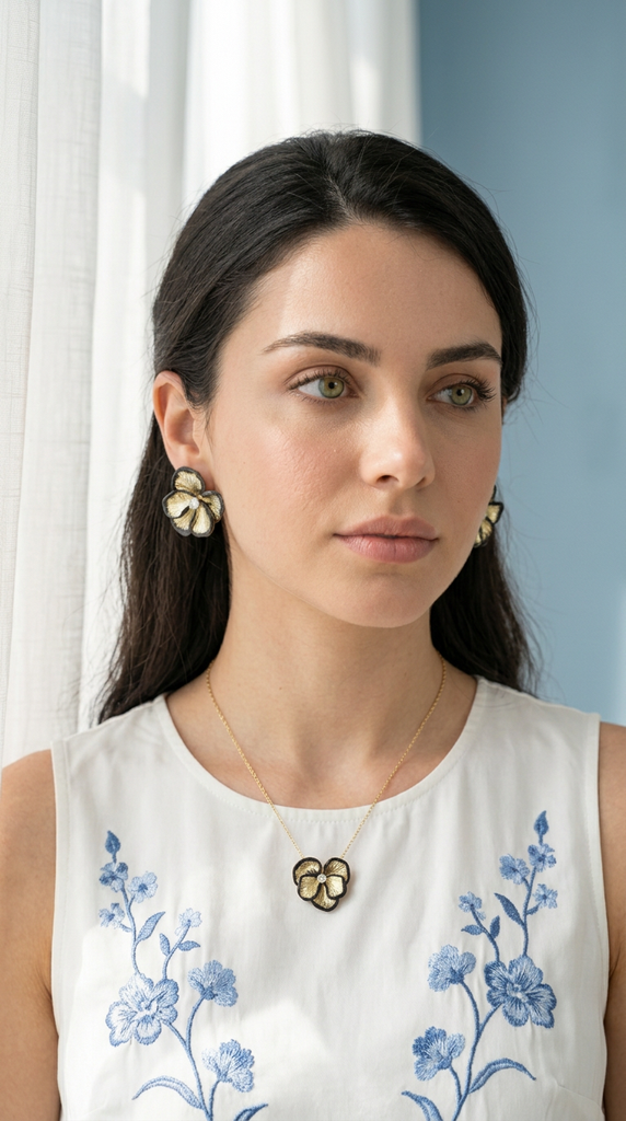 TNS53 BASE METAL FLOWER NECKLACE