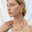 TES71 BASE METAL SPIRAL FLORAL EARRING