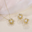 TNS69 BASE METAL NECKLACE WITH HOLLOW FLOWER CHARM&SYN PEARL