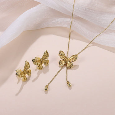 TES98 BASE METAL BUTTERFLY EARRING