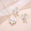 TES102 BASE METAL FLOWER EARRING WITH SYN PEARL&SHELL