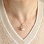 TNS76 BASE METAL DRAGONFLY CHARM NECKLACE WITH SHELL&SYN PEARL