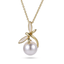 TNS76 BASE METAL DRAGONFLY CHARM NECKLACE WITH SHELL&SYN PEARL