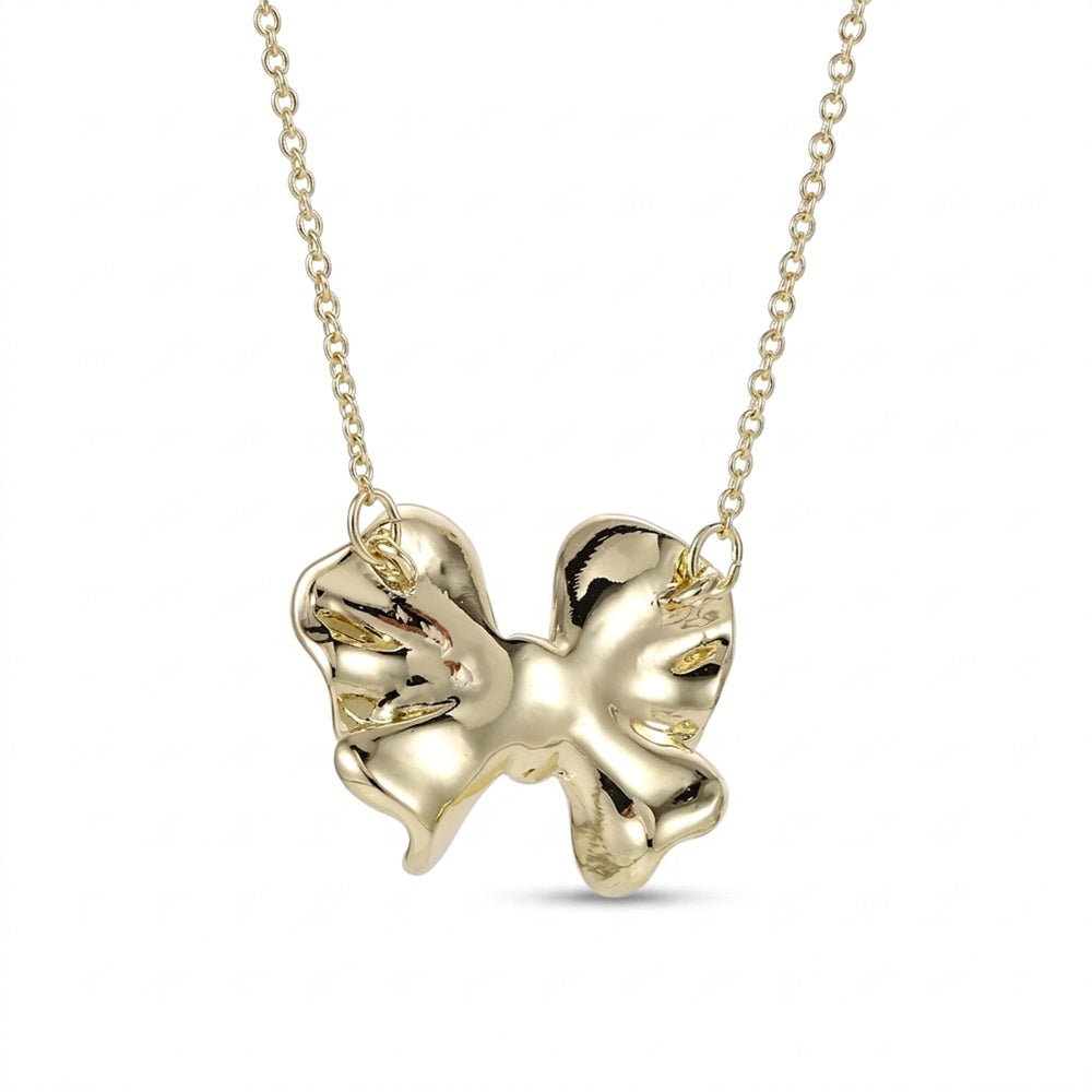 TNS79 BASE METAL NECKLACE WITH BUTTERFLY CHARM