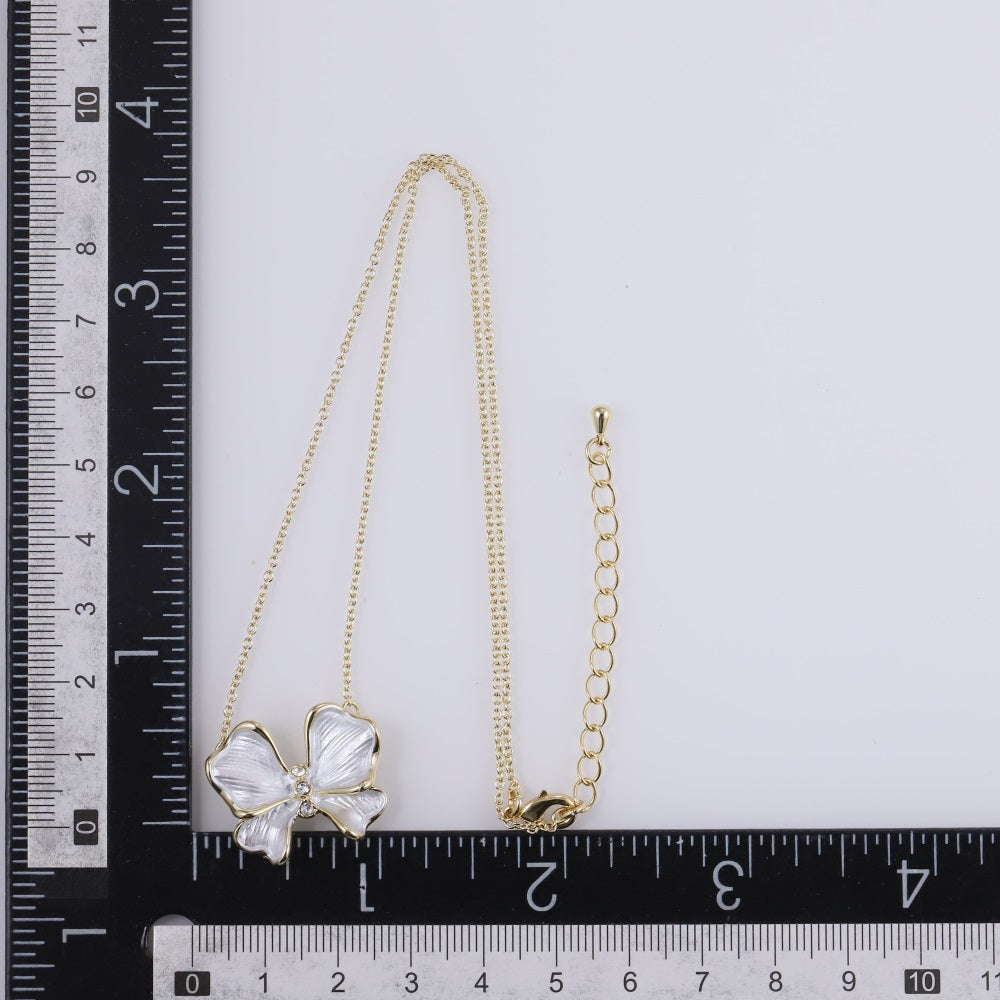 TNS79 BASE METAL NECKLACE WITH BUTTERFLY CHARM