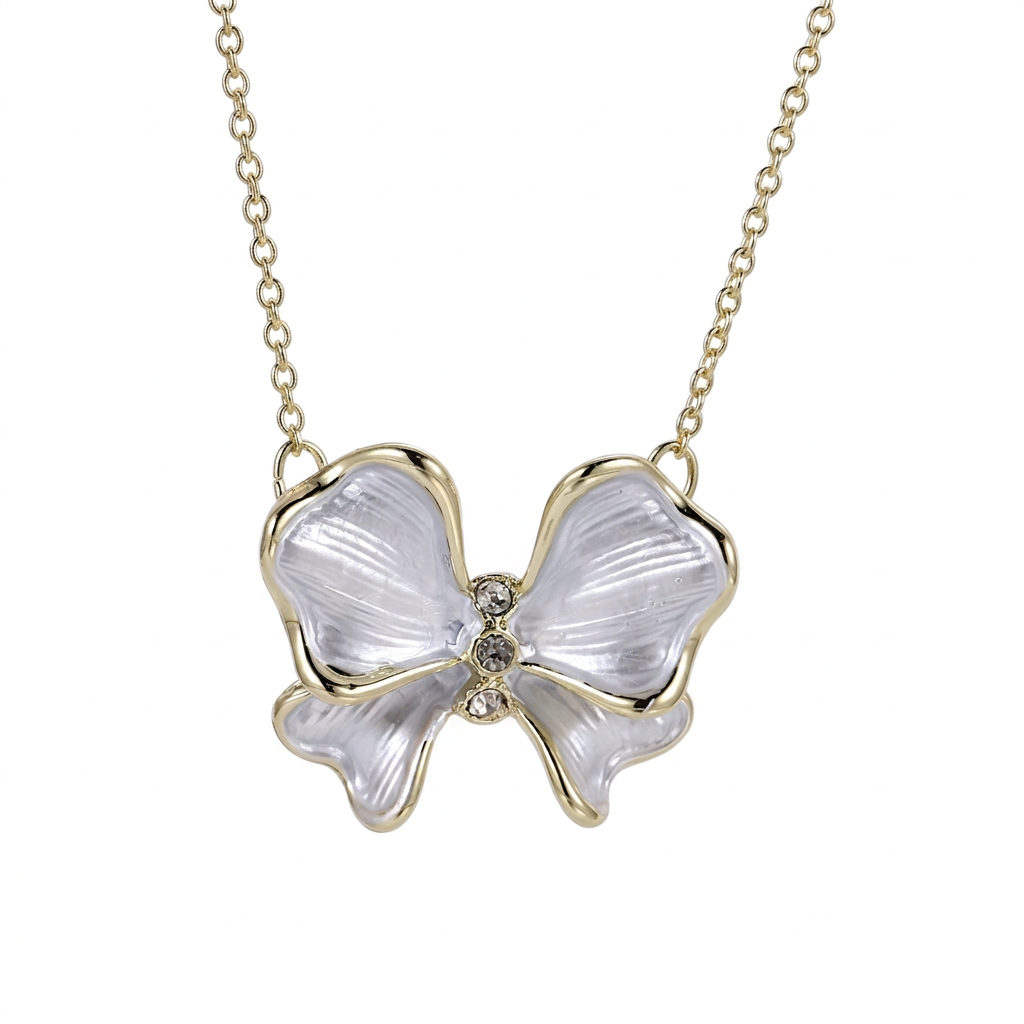 TNS79 BASE METAL NECKLACE WITH BUTTERFLY CHARM