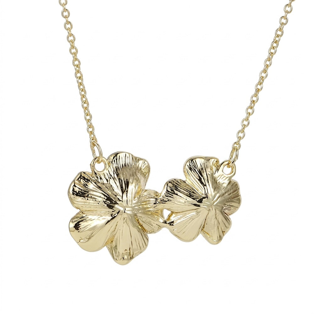 TNS80 BASE METAL NECKLACE WITH FLOWER CHARM