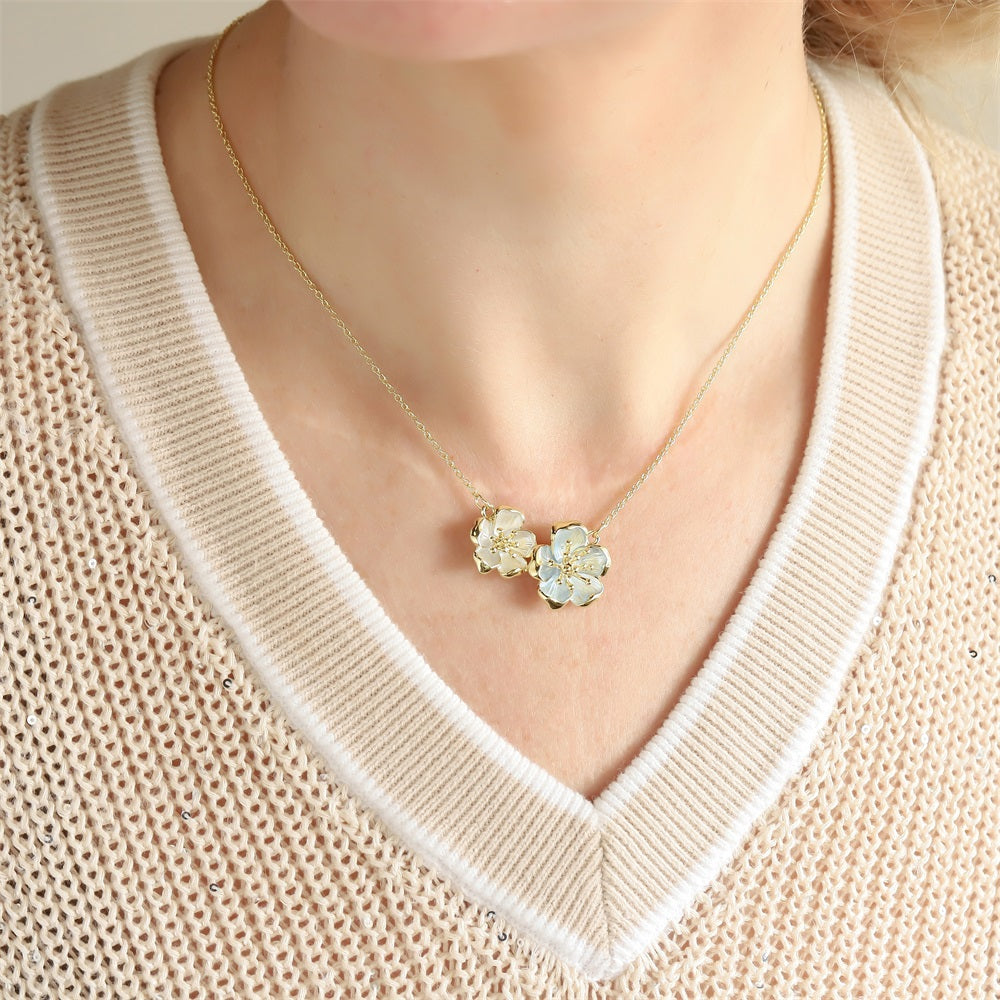 TNS80 BASE METAL NECKLACE WITH FLOWER CHARM