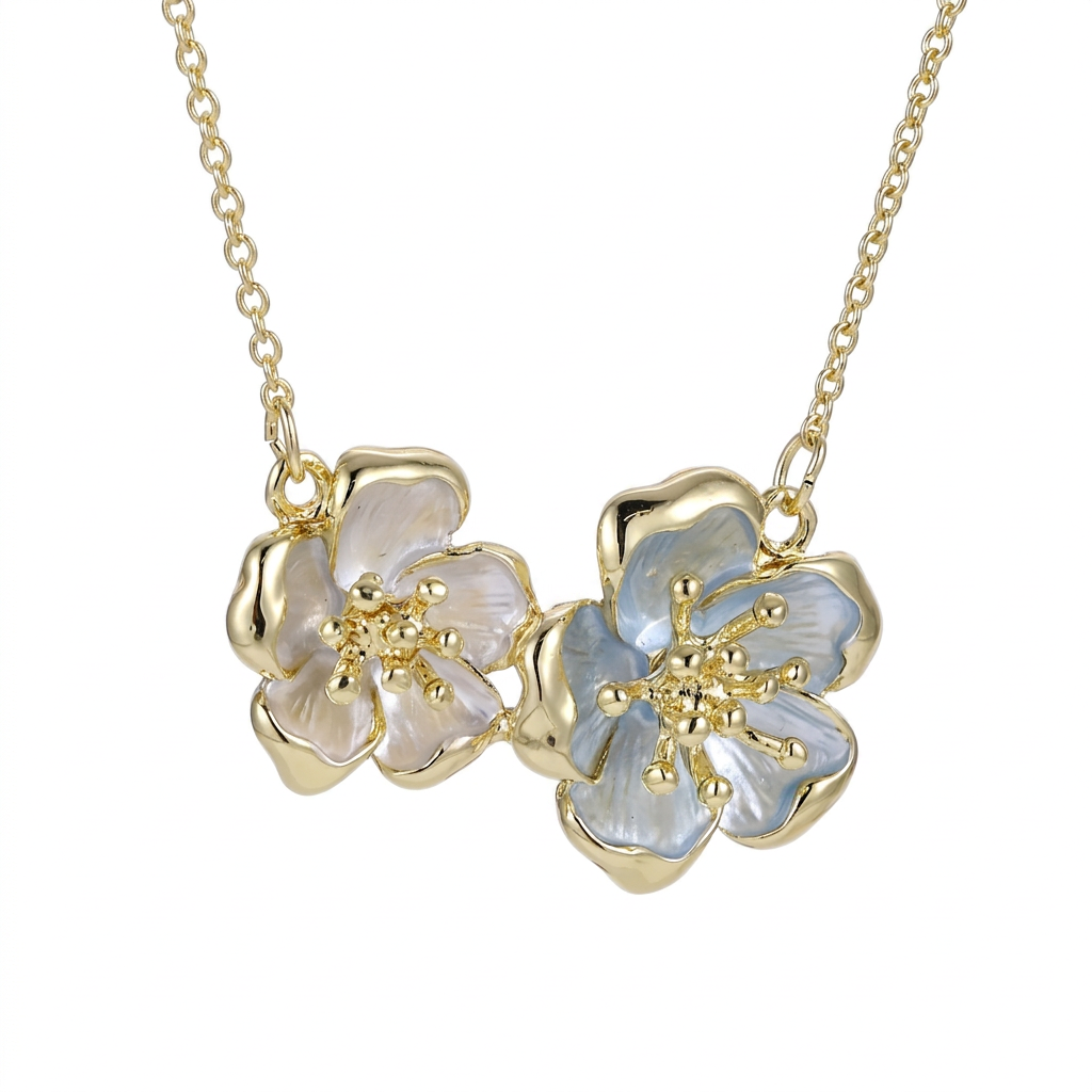 TNS80 BASE METAL NECKLACE WITH FLOWER CHARM