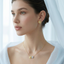 TES113 BRASS ROSE EARRING WITH CZ