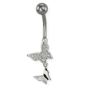 belly bars, body jewelry, butterfly