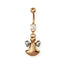 TBPN323 BANANA WITH ANGEL DESIGN - ROSE GOLD/RHODIUM/CZ / 1.6 * 10 / BRASS