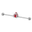 TRDT02 BARBELL WITH BATTERFLY DESIGN - Rhodium/L.siam / 1.6*35*5 / Base Metal