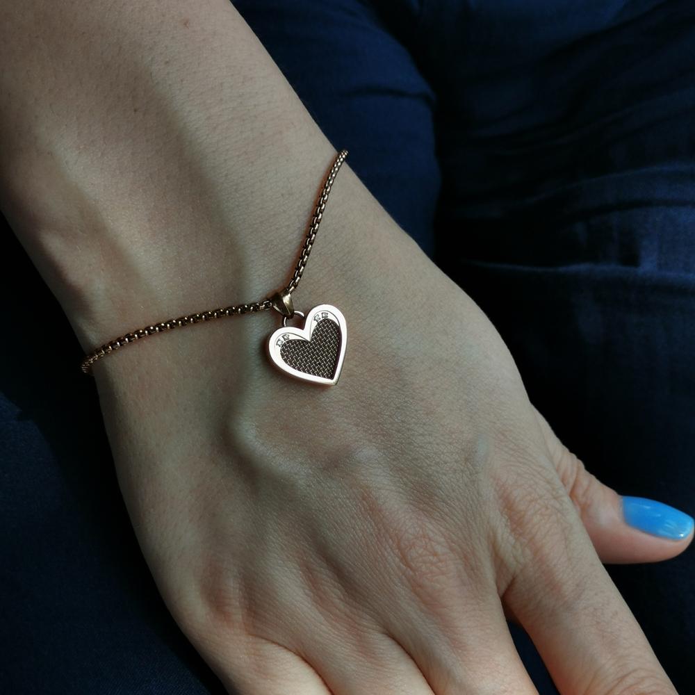BSS533 STAINLESS STEEL BRACELET WITH HEART DESIGN