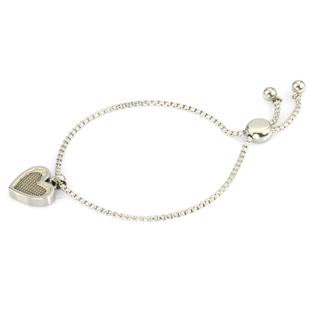 BSS533 STAINLESS STEEL BRACELET WITH HEART DESIGN
