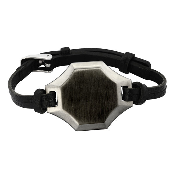 BSS550 STAINLESS STEEL LEATHER BRACELET AAB CO..