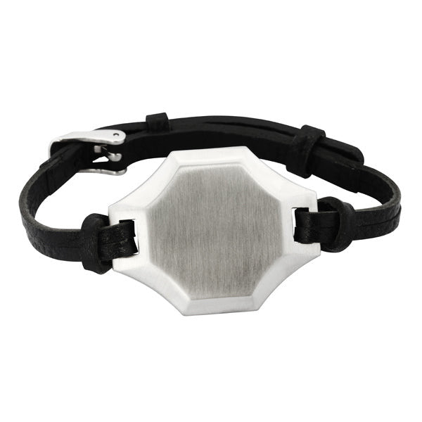 BSS550 STAINLESS STEEL LEATHER BRACELET AAB CO..