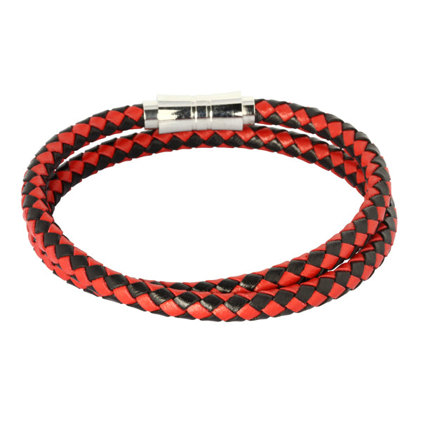 BSS561 STAINLESS STEEL LEATHER BRACELET WITH LOGO AAB CO..