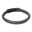 BSS578 STAINLESS STEEL  LEATHER BRACELET