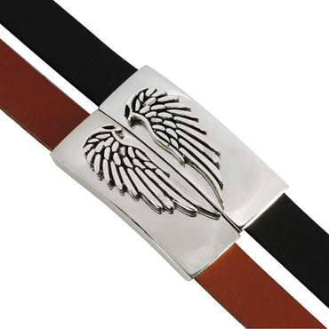 BSS605 STAINLESS STEEL LEATHER BRACELET AAB CO..