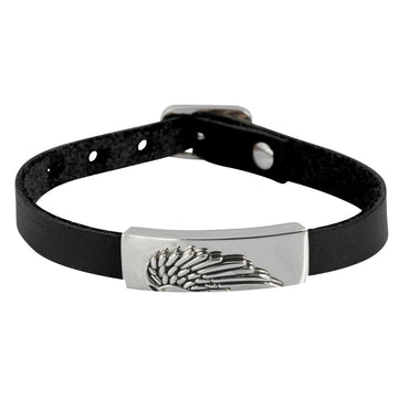 BSS604 STAINLESS STEEL LEATHER BRACELET AAB CO..