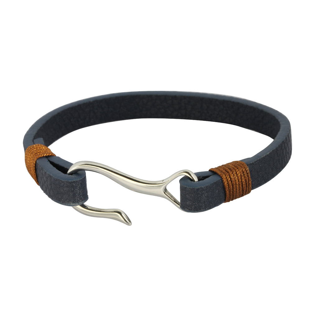 BSS611 STAINLESS STEEL LEATHER BRACELET AAB CO..