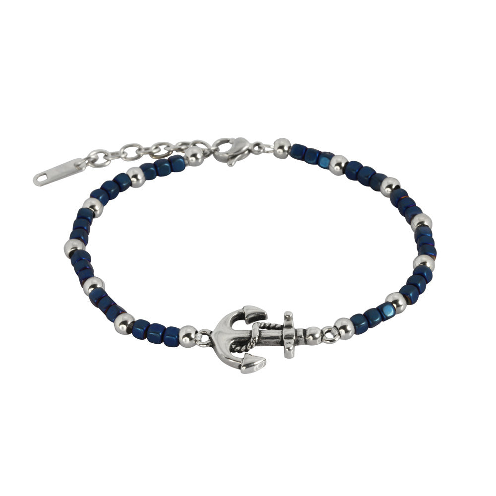 BSS618 STAINLESS STEEL HEMATITE BRACELET