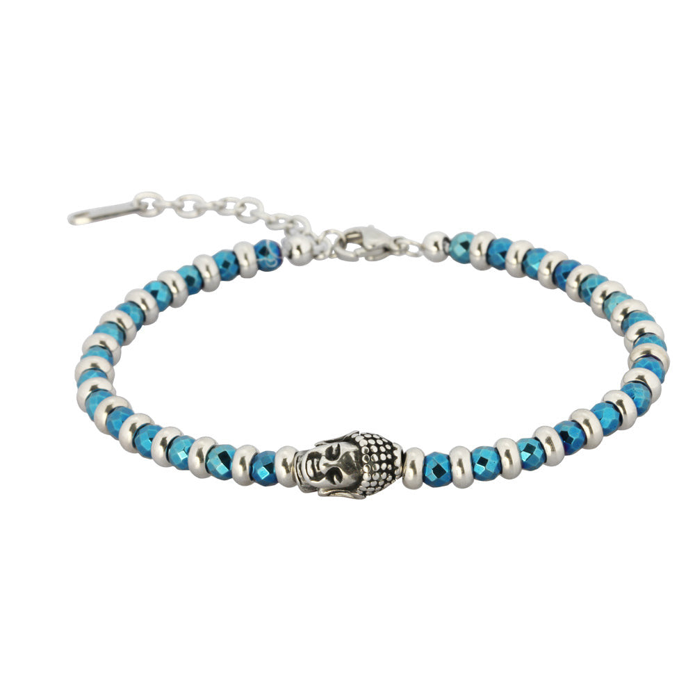 BSS625 STAINLESS STEEL HEMATITE BRACELET
