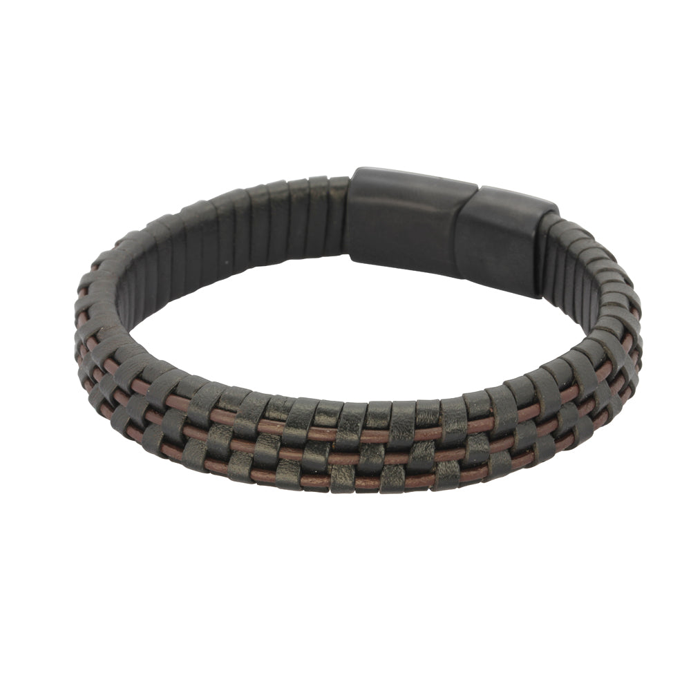 BSS636 STAINLESS STEEL LEATHER BRACELET AAB CO..