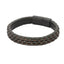 BSS636 STAINLESS STEEL LEATHER BRACELET