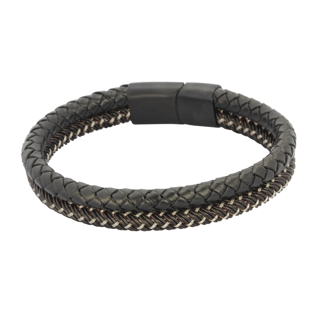 BSS637 STAINLESS STEEL LEATHER PLASTIC BRACELET AAB CO..