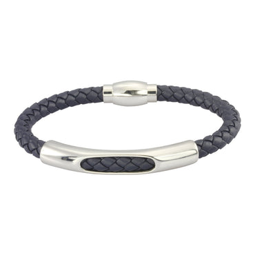 BSS644 STAINLESS STEEL LEATHER BRACELET AAB CO..