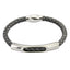 BSS644 STAINLESS STEEL LEATHER BRACELET