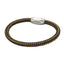 BSS652 STAINLESS STEEL LEATHER BRACELET