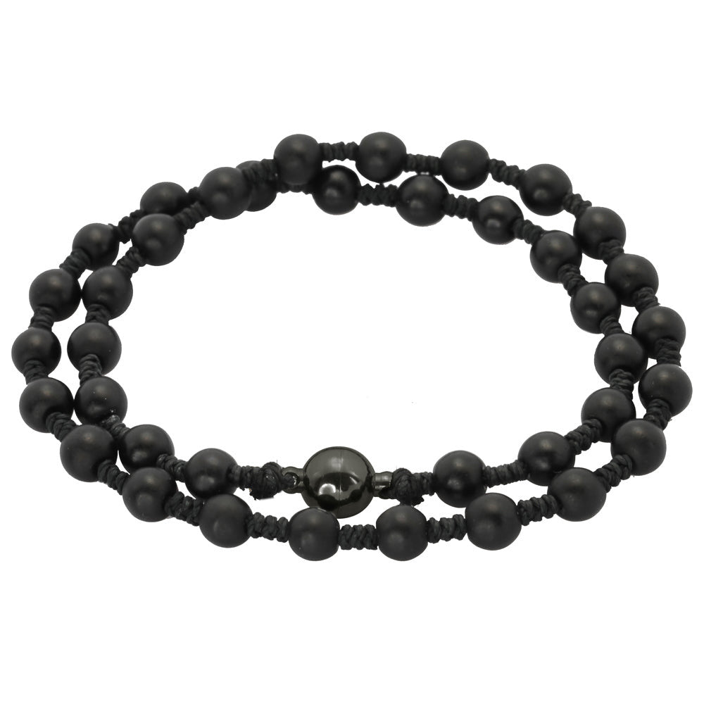 BSS671 STAINLESS STEEL GLASS STONE BRACELET