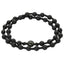 BSS671 STAINLESS STEEL GLASS STONE BRACELET