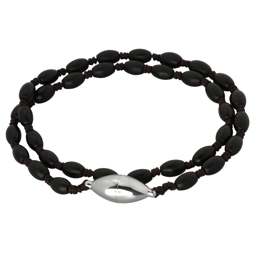 BSS672 STAINLESS STEEL GLASS STONE BRACELET