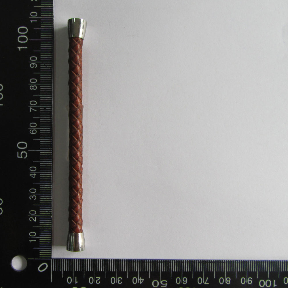 BSS675 STAINLESS STEEL LEATHER HALF BRACELET AAB CO..