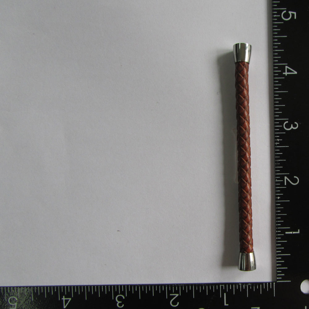 BSS675 STAINLESS STEEL LEATHER HALF BRACELET AAB CO..